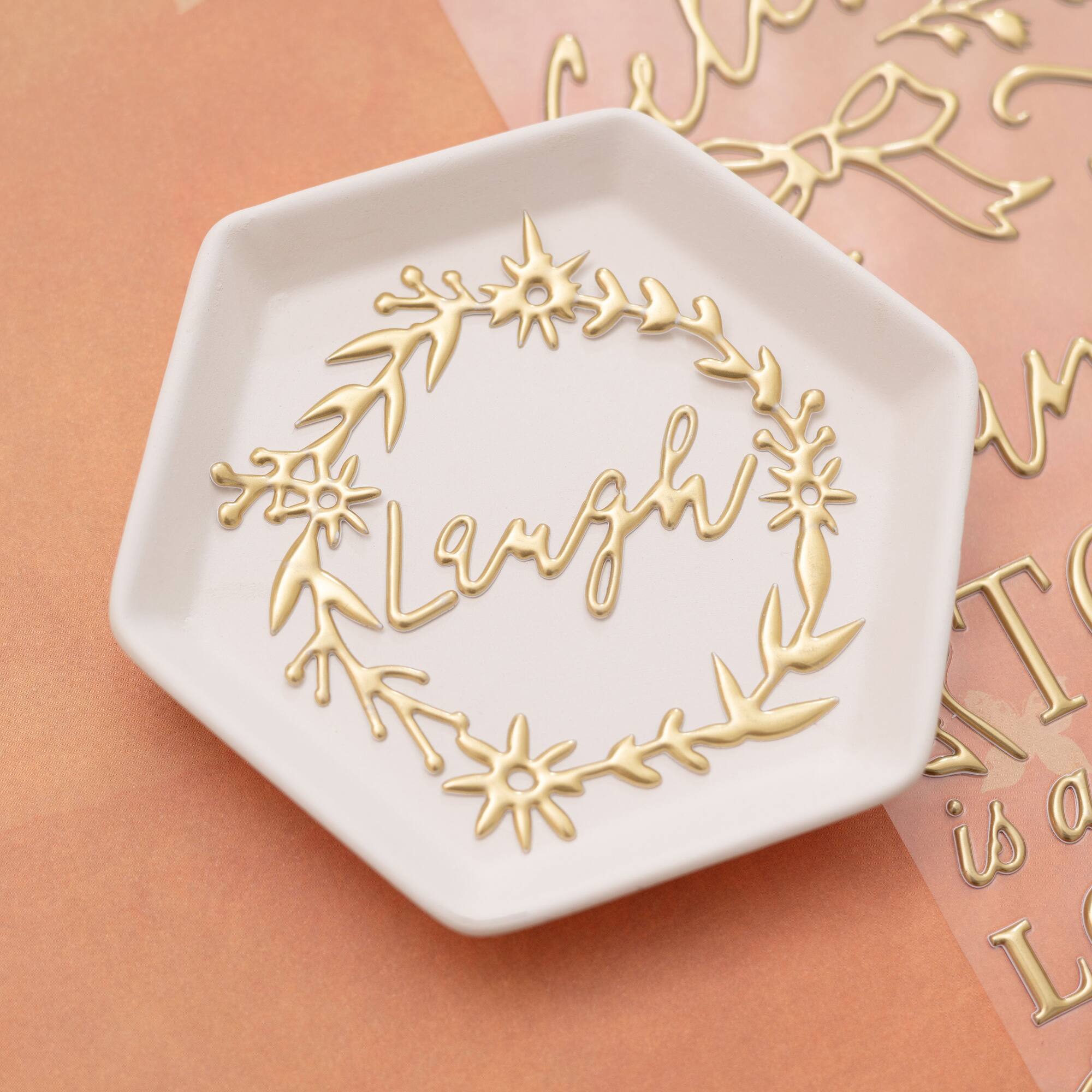 K & Company Antique Garden Metallic Gold Dimensional Puffy Stickers